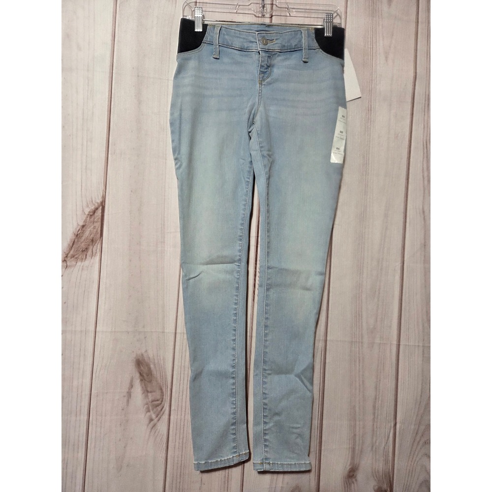 Isabel Maternity Skinny Jeans Light Wash Side Panel‎ Size 00 NWT